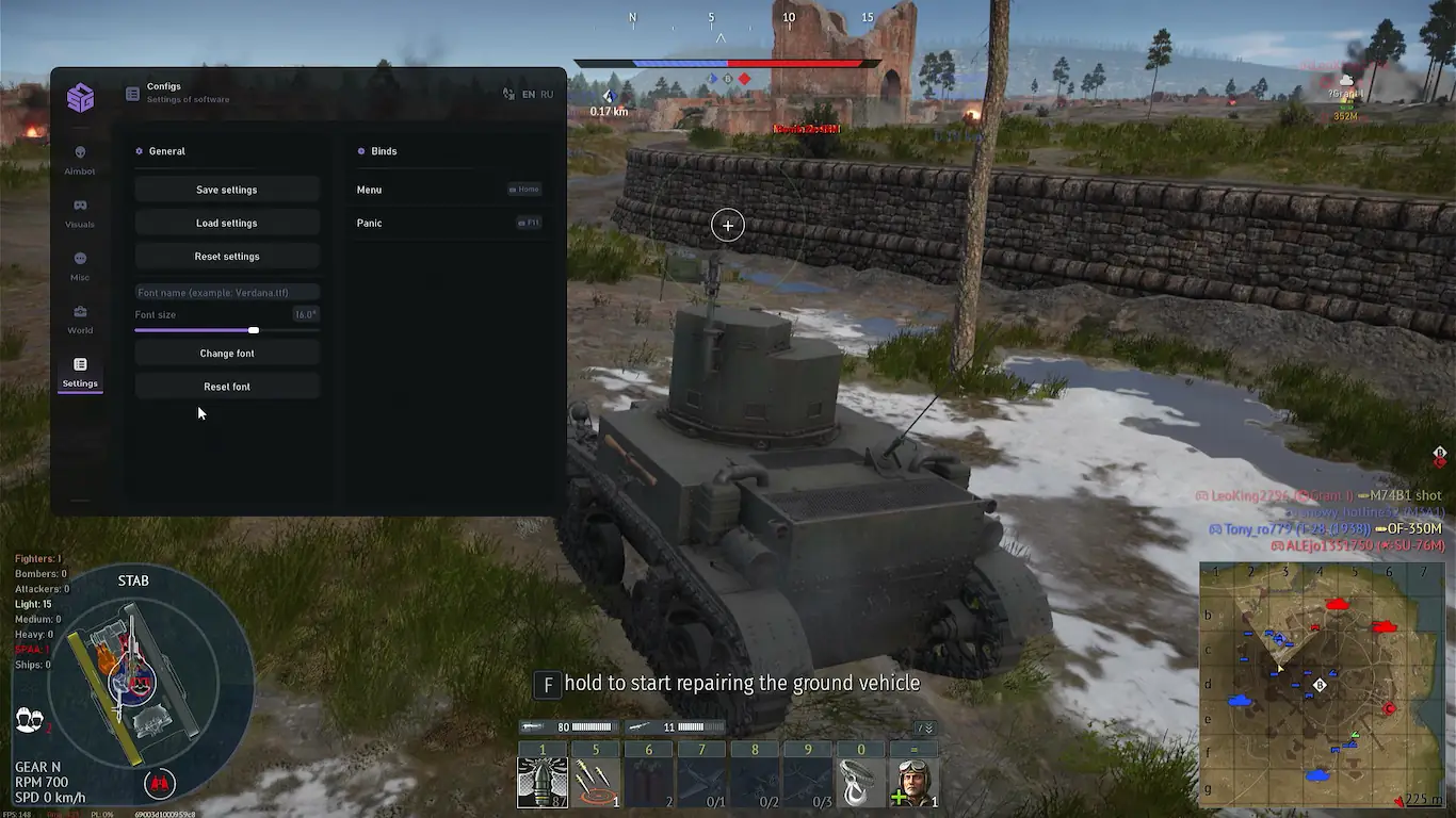 Screenshot 2 do cheat War Thunder Authority para War Thunder